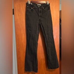 Levi's Ribcage Bootcut Button Fly Black Jeans